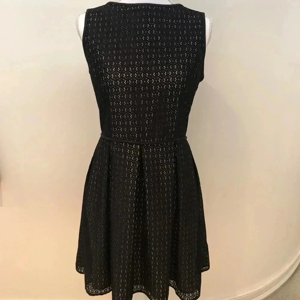 NWT max studio black sleeve dress lace overlay